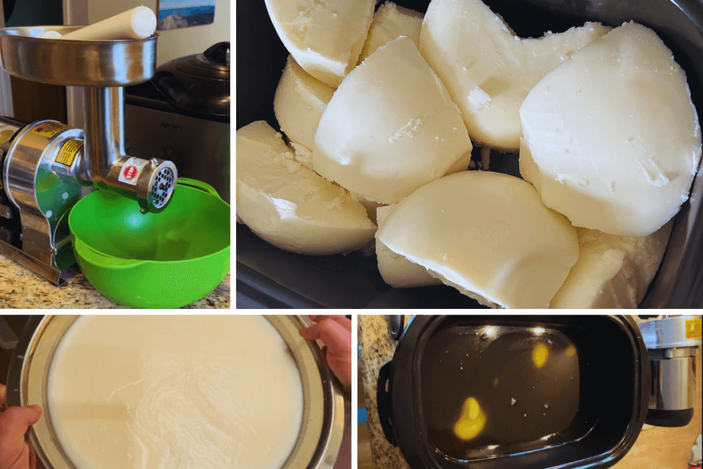 picture recap of tallow rendering process