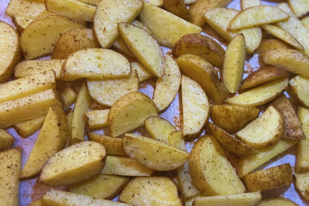 roasted sliced potatoes