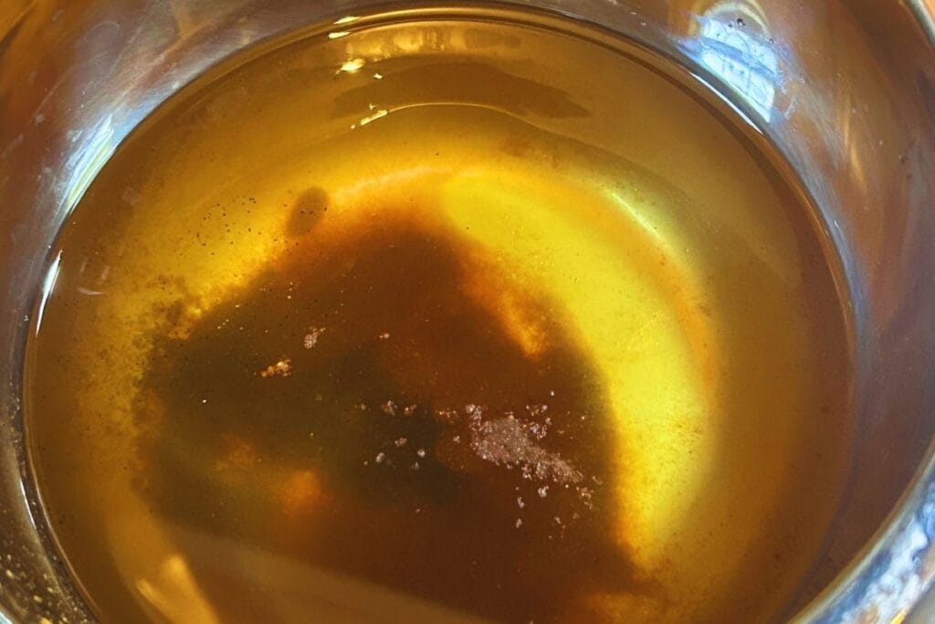 Pumpkin Spice Tallow Lip Balm Melting in a Double Boiler