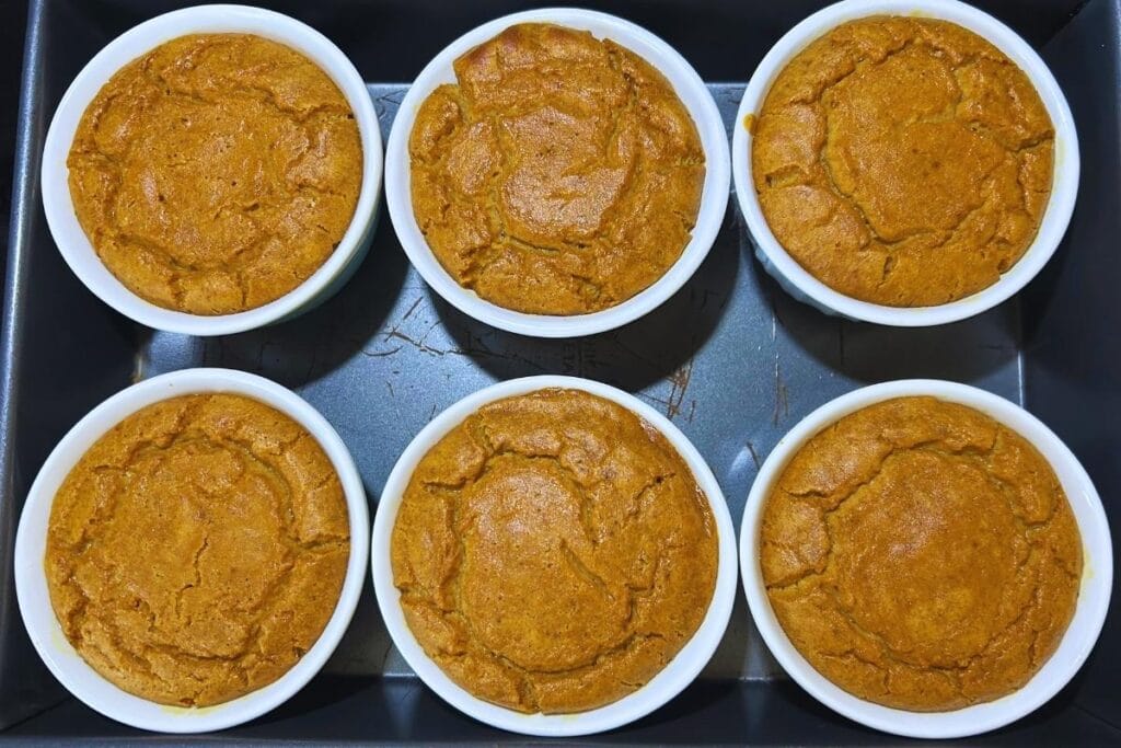 freshly baked maple pumpkin custards