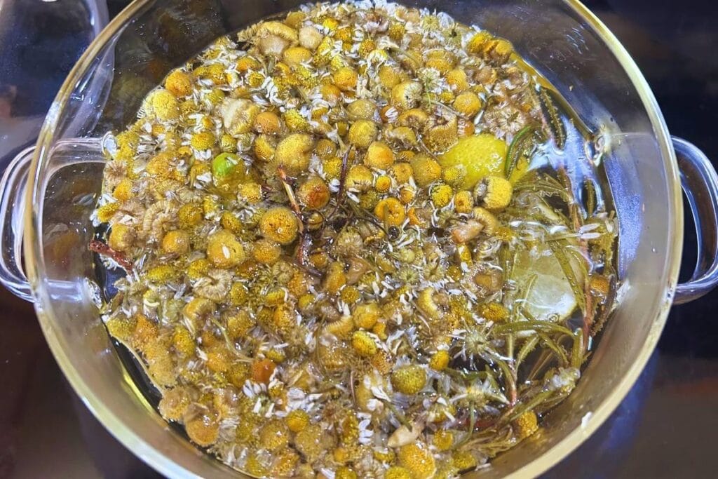stovetop garden potpourri up close in pot