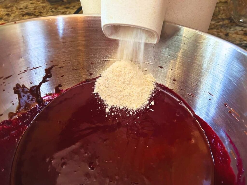 milling flour into batter mixture