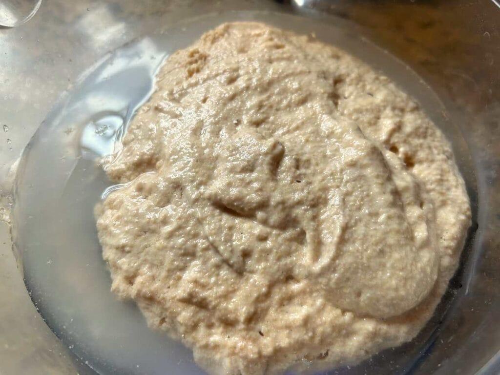 water and sourdough starter