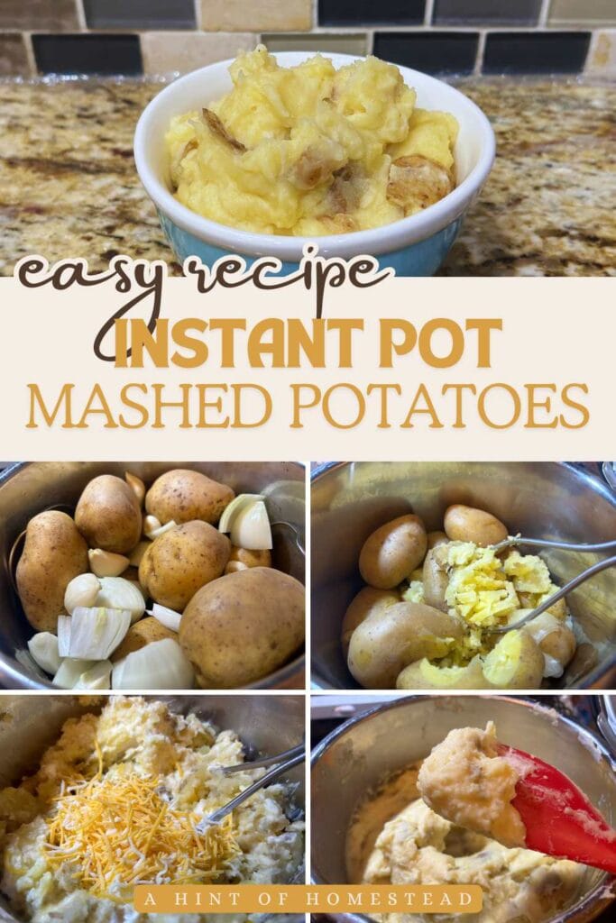 easy recipe for instant pot mashed potatoes pinterest image