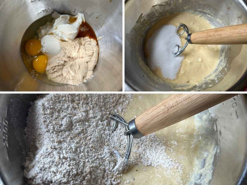 steps to mixing the batter for zeppole