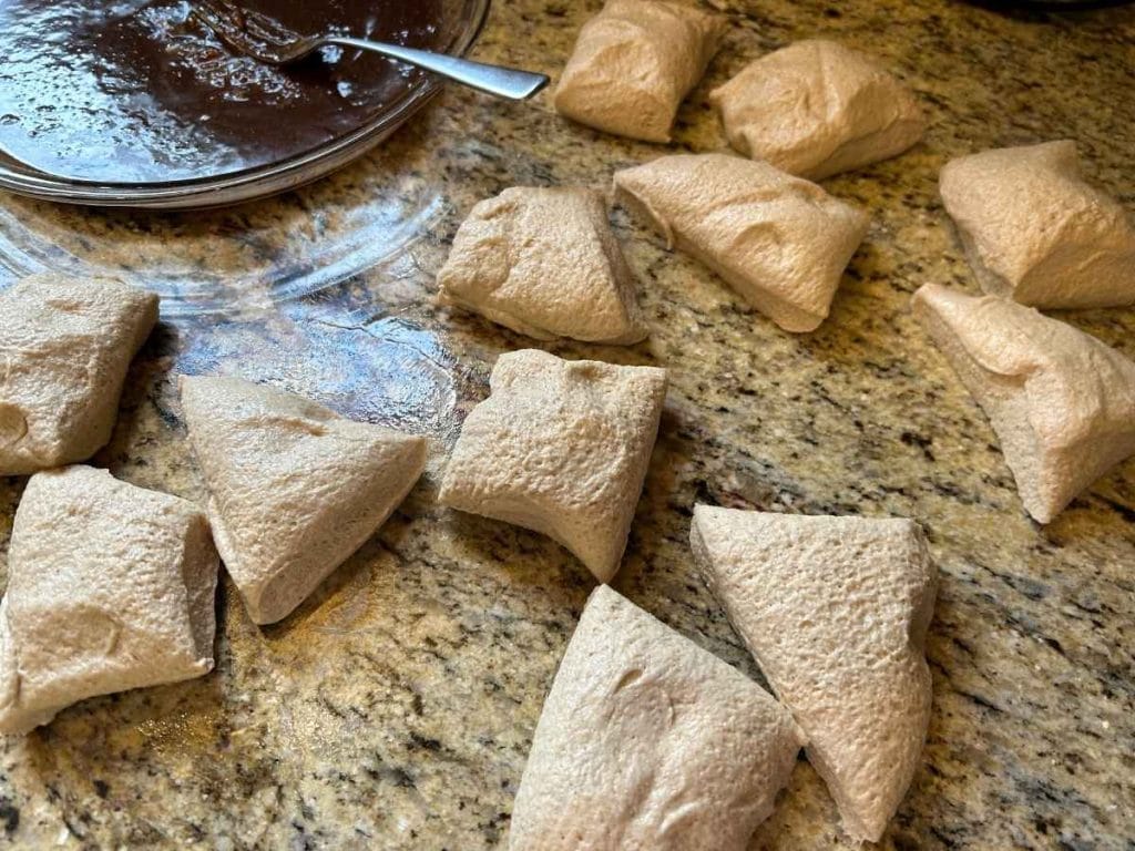 sourdough cut into pieces before being made into sticky buns